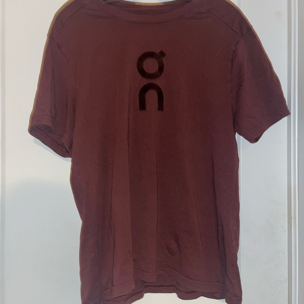 On Running Brown Short Sleeve Tee Classic Crew Neck